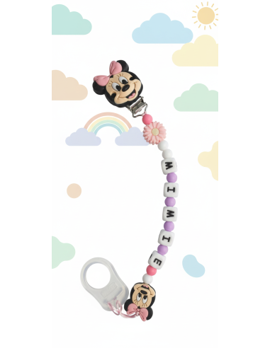 Attache tétine personnalisable Minnie mouse (Walt Disney)