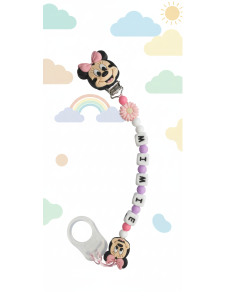 Attache tétine personnalisable Minnie mouse (Walt Disney)