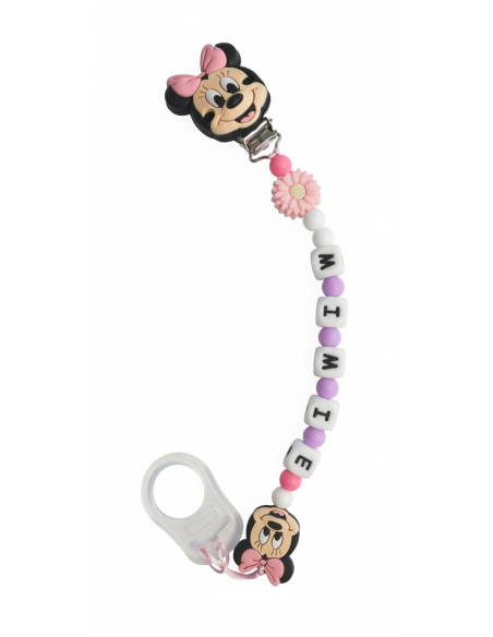 Attache-tétine personnalisable - Minnie mouse (Walt Disney)